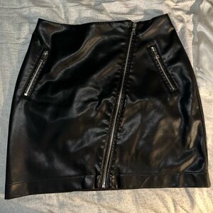 Express Black Faux Leather Skirt